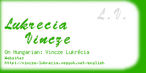 lukrecia vincze business card