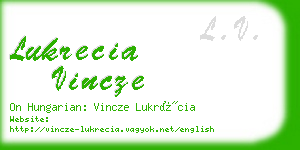 lukrecia vincze business card